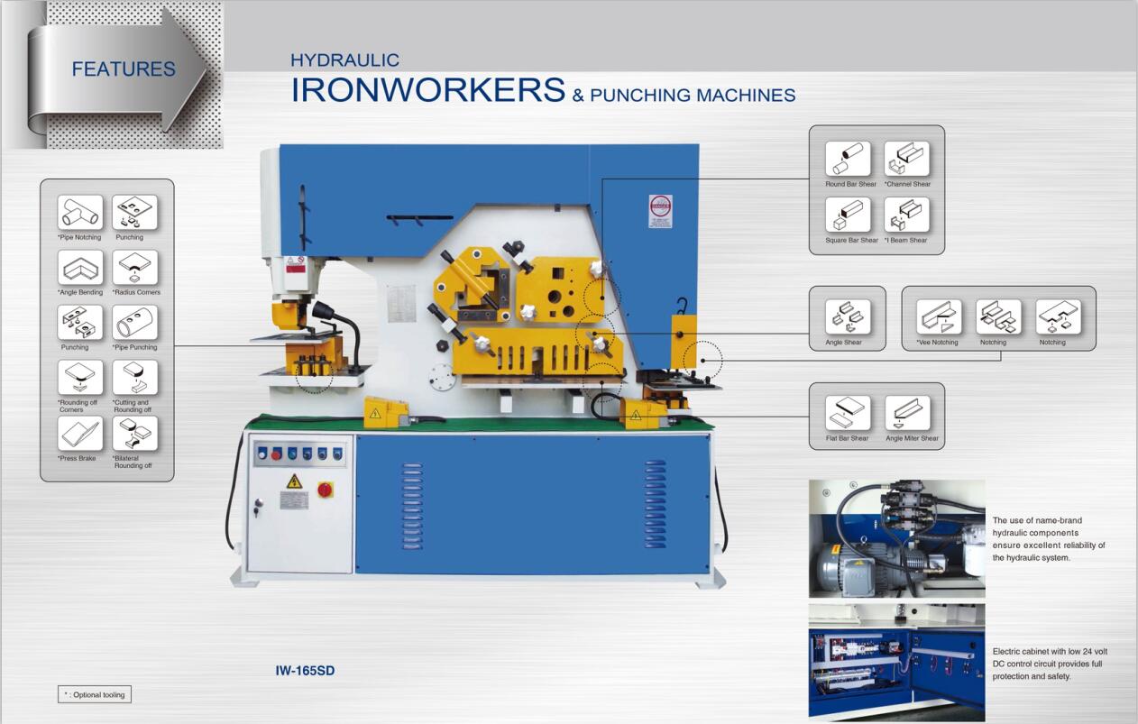 Metal Hydraulic IronWorker Machine Punching And Shearing Machine Metal Hidrolik Demir İşçi Makinesi Delme ve Kesme Makinesi