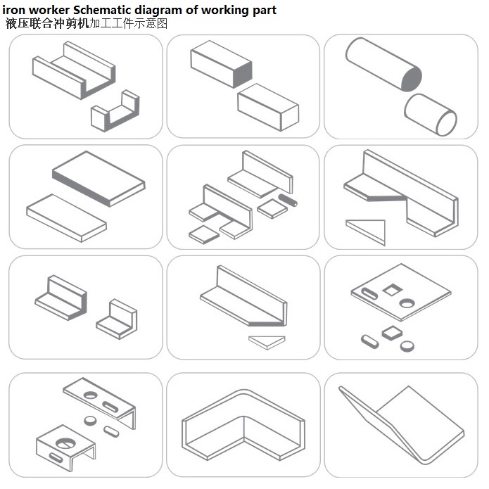 Q35y Serisi Hidrolik Demirci Kesme ve Delme Makinesi