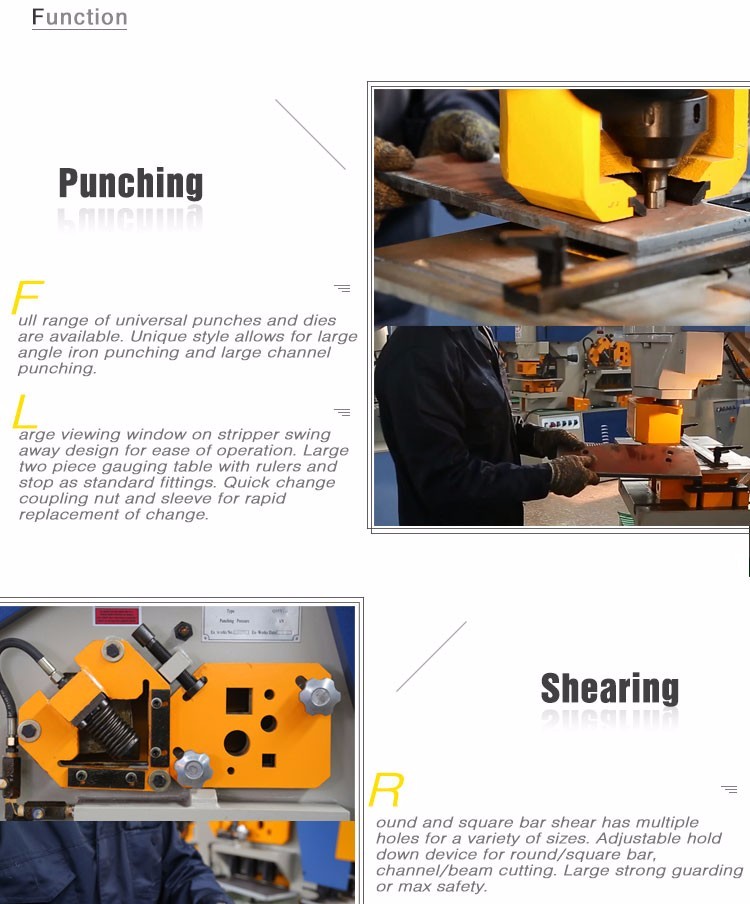 Q35y Serisi Çok Fonksiyonlu Hidrolik Demir İşçisi Kombine Kesme ve Delme Makinesi